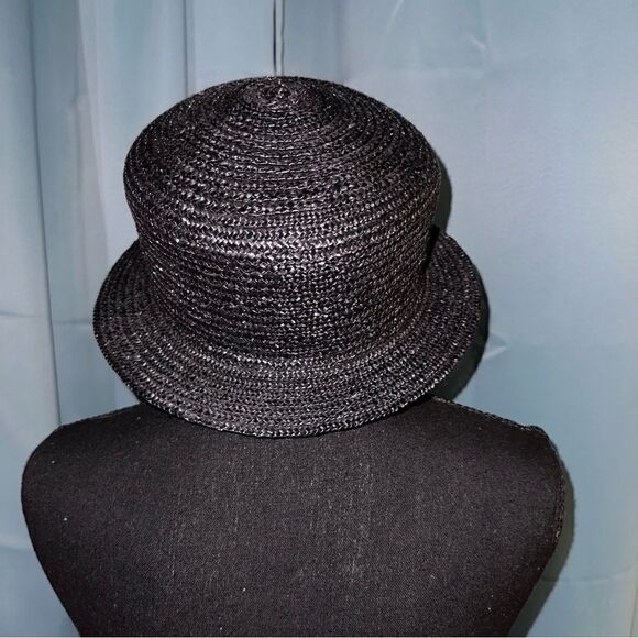 VINTAGE FRATELLA Talli black  straw hat main image 4